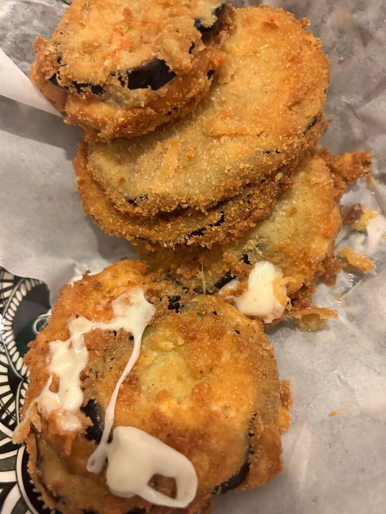 Upon request: fried eggplant with breadcrumbs and mozzarella! 😍