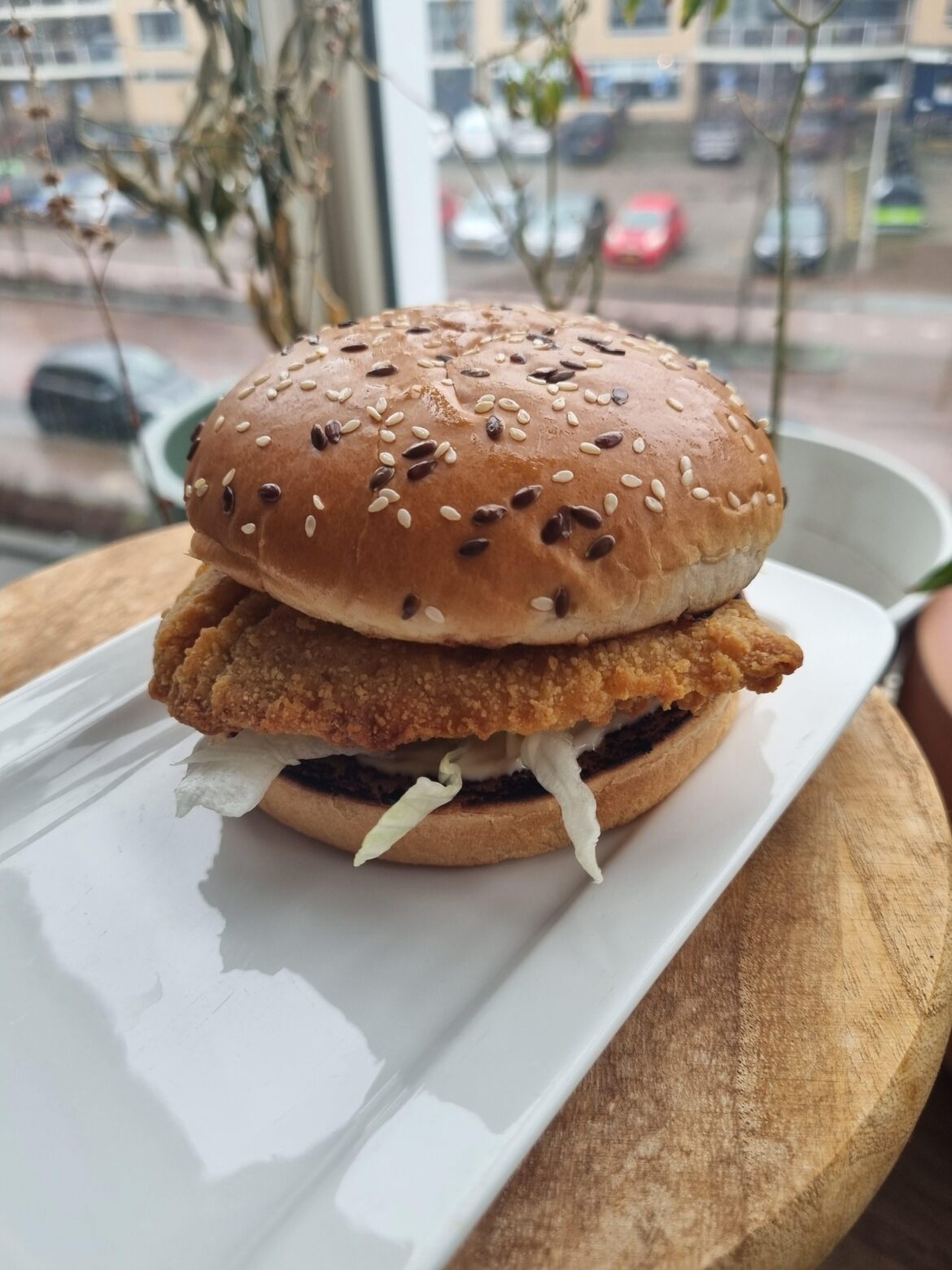 Homemade chicken burger