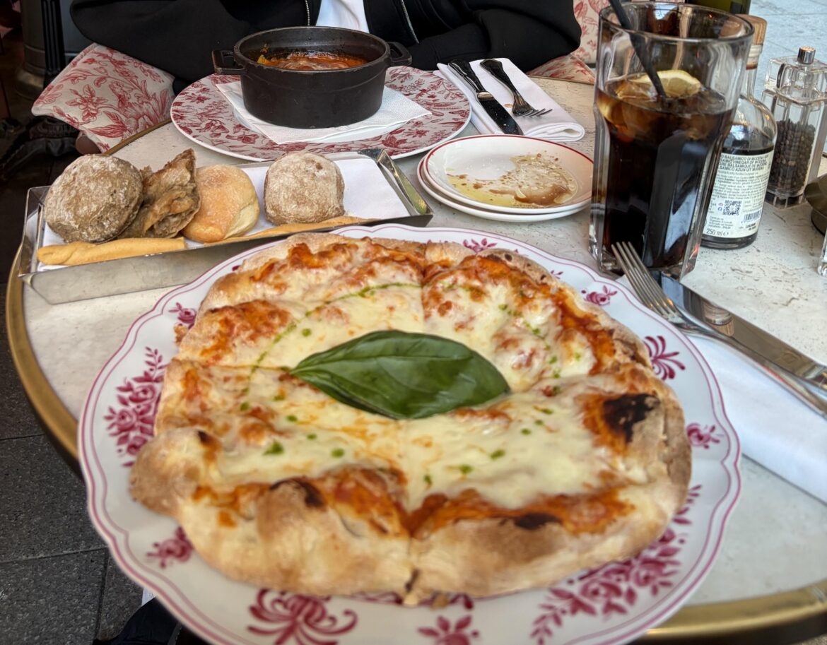 Pizza and lasagne in Milan