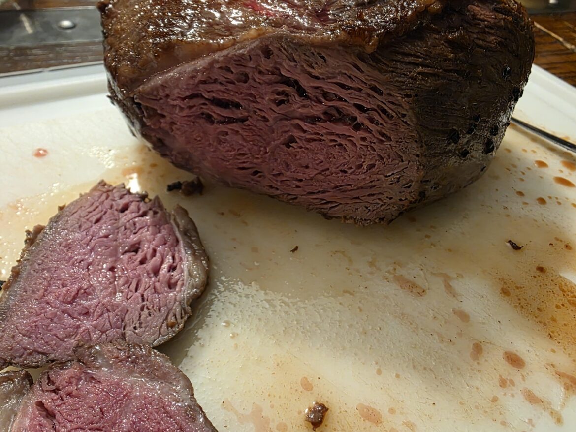 I just made this picanna sous vide. I had to weight it, otherwise its wanted to float. After searing, this is what it looks like inside. Is it safe to eat?