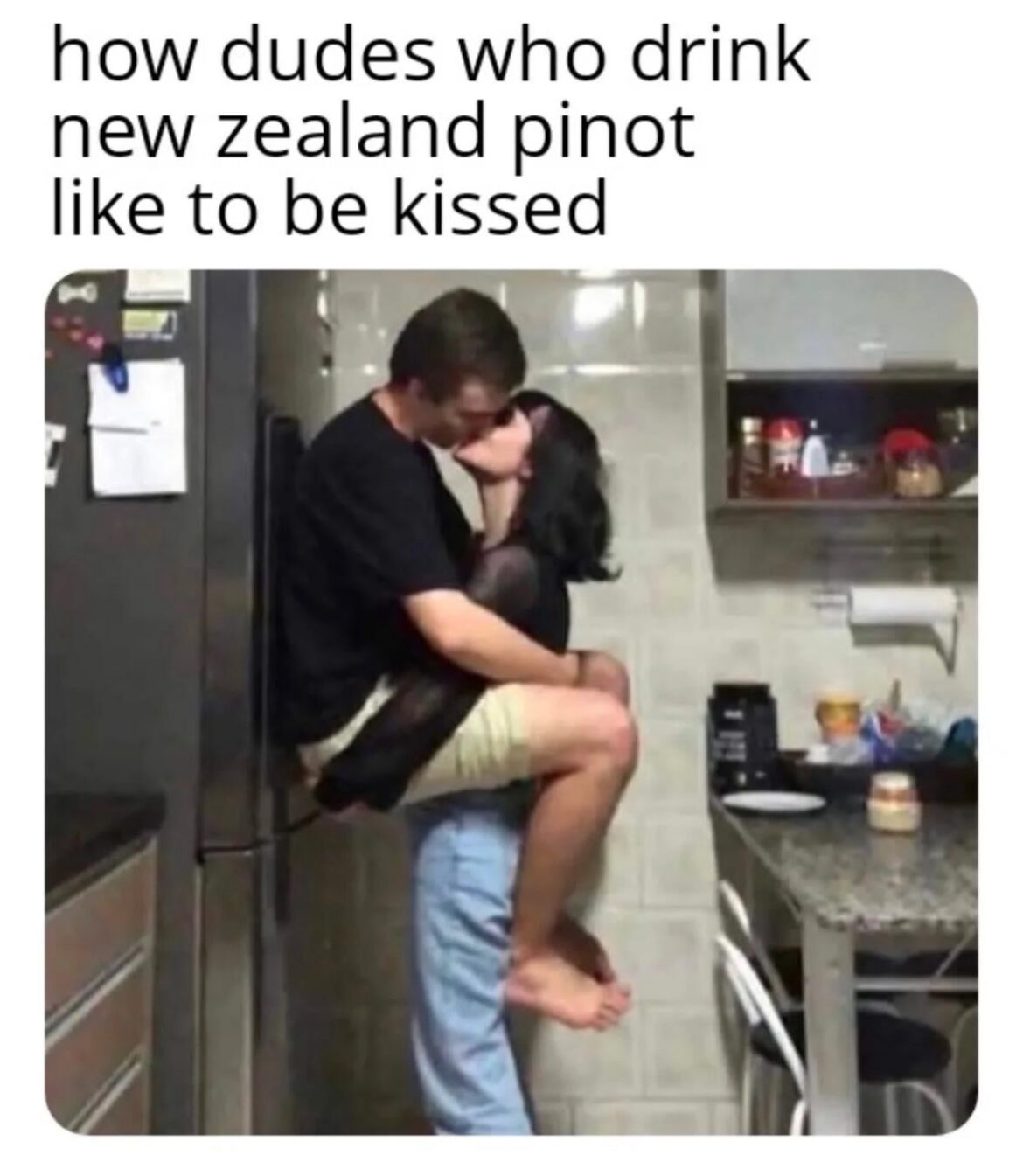 Another “learn via meme” opportunity. Can someone explain why enjoying NZ Pinot would result in this