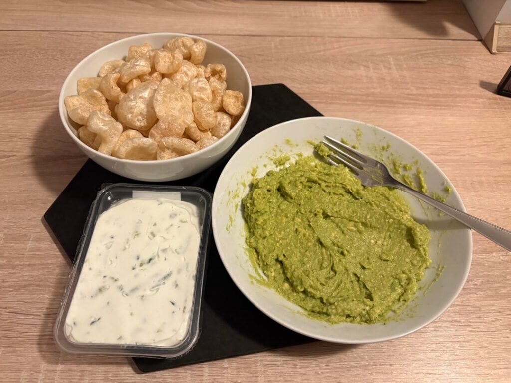What dips can/do you use for pork rinds? My favorites are guac, tzatziki and salted peanut butter