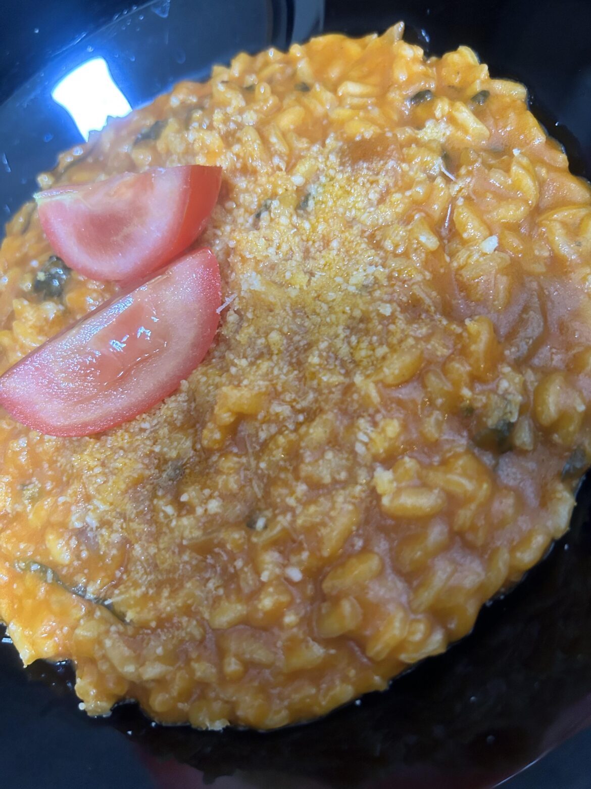 Risotto al pomodoro e basilico!