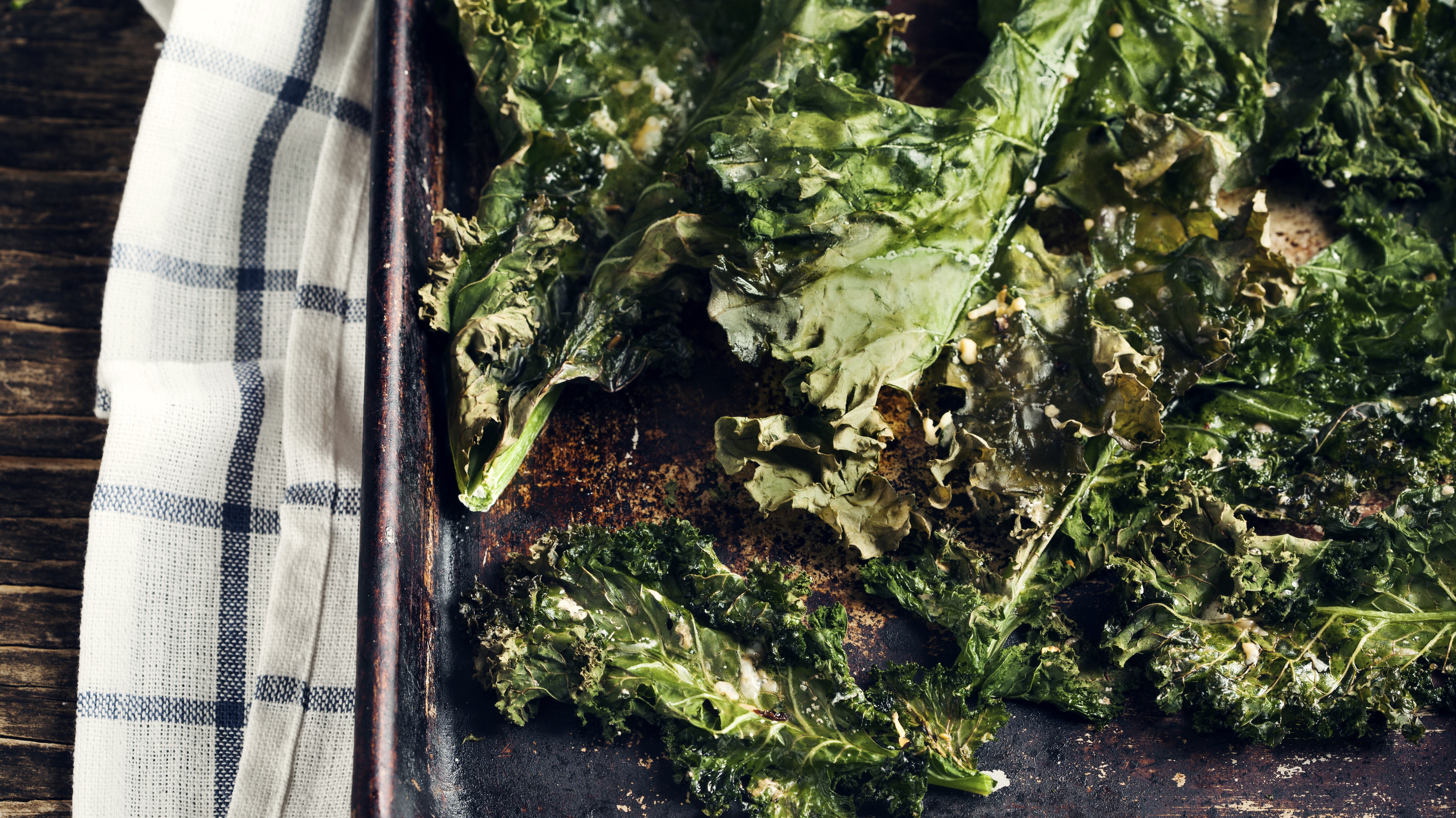 a photo of some roasted kale crisps