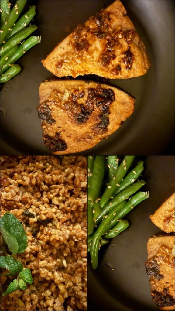 Sword fish and farro