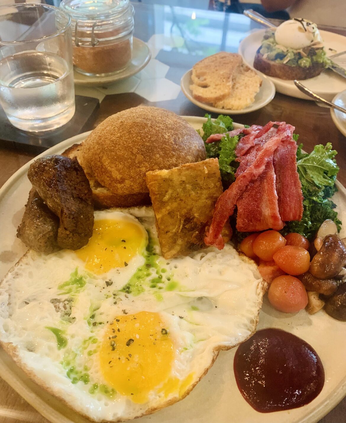 Had a late breakfast with my coworkers after our client visit.