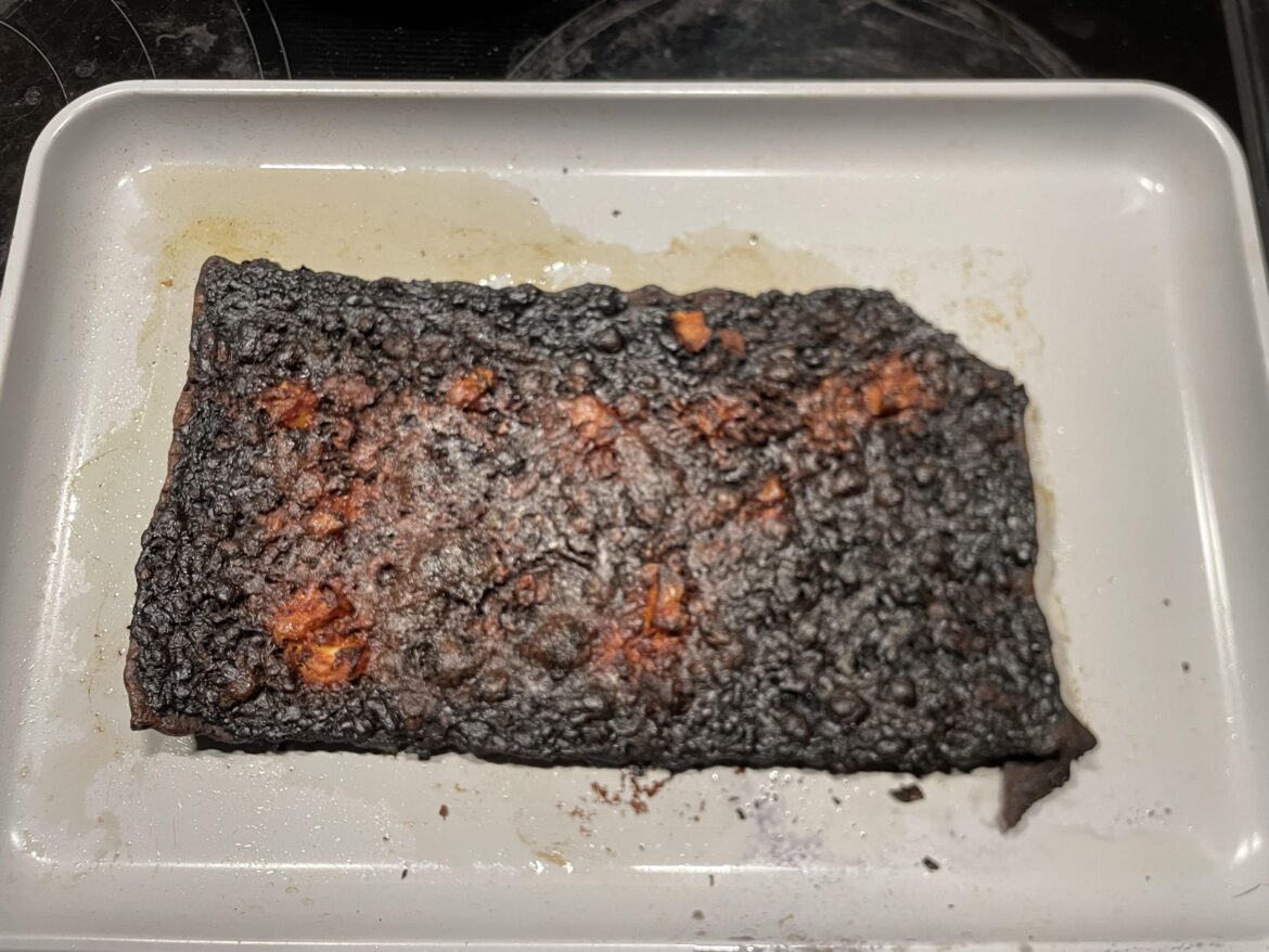 My wife cooked the pizza a couple minutes too long…
