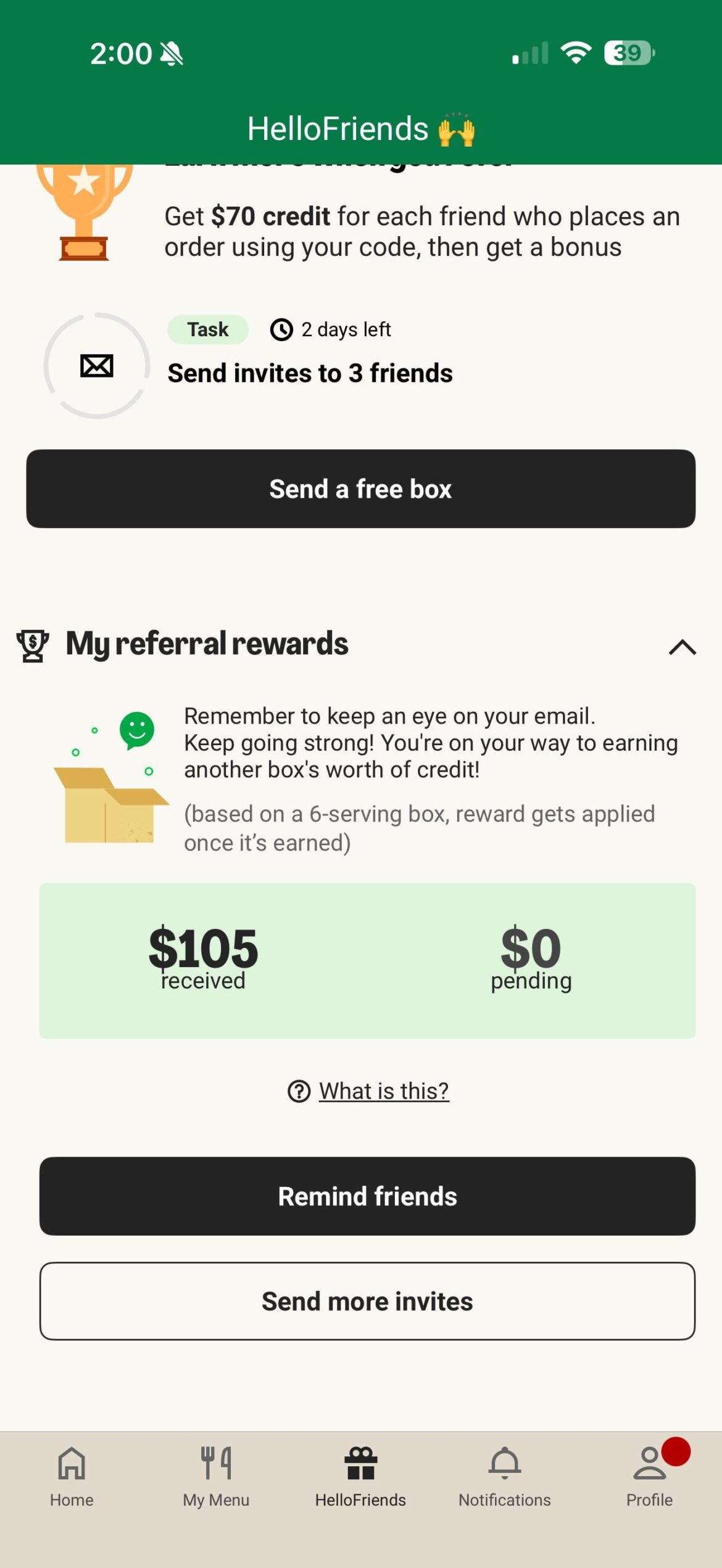 Referral Credits