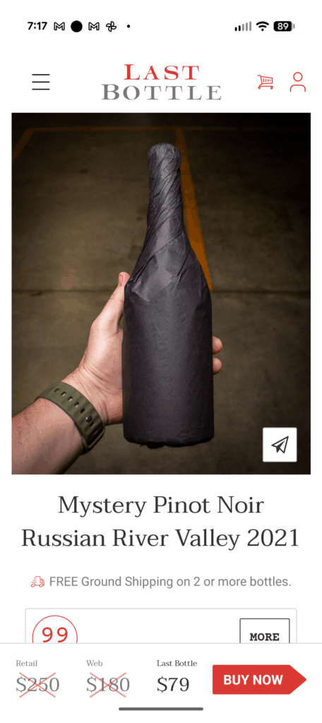 Last bottle wine: Mystery Pinot