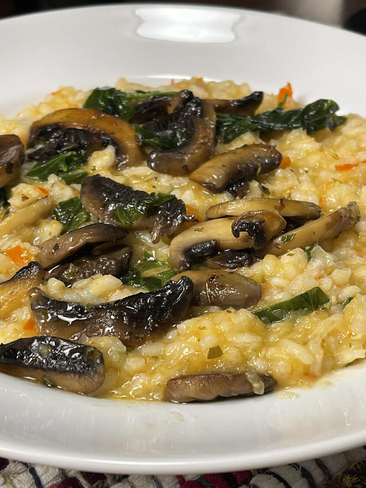 Creamy Mushroom Risotto with Olive Oil and Herbs [OC]