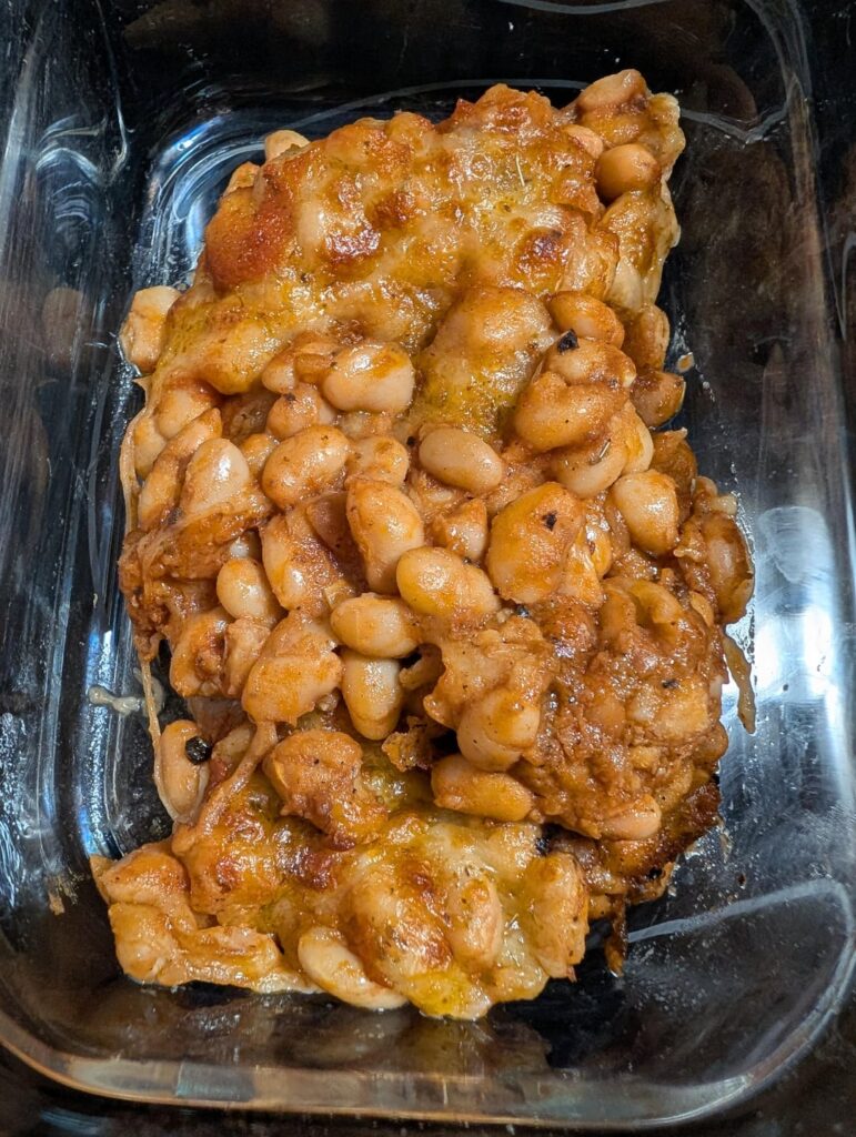 Pizza Beans - Cheesy White Bean-Tomato Bake