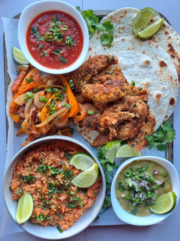 Chicken Fajitas and triple chocolate chip cookies for dinner