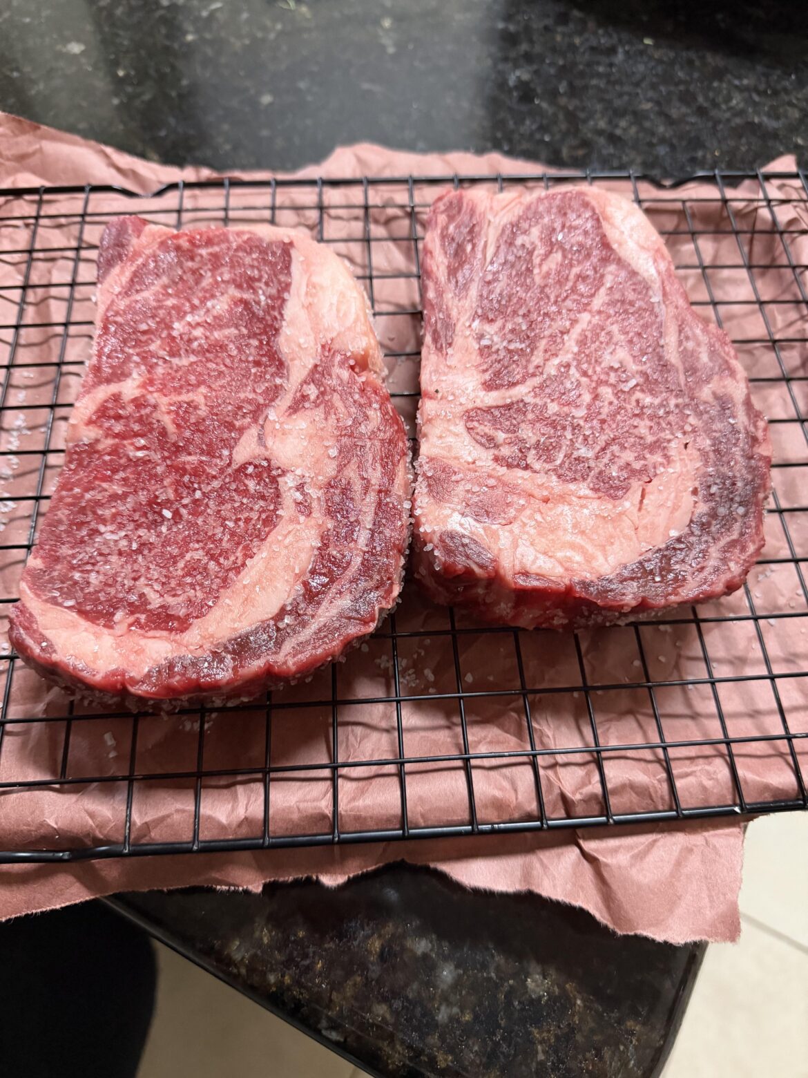 Rib eye spices after dry brine?