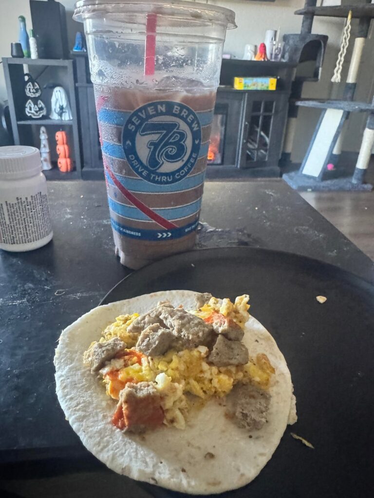 Breakfast. 447 Cal. 52 Protein.