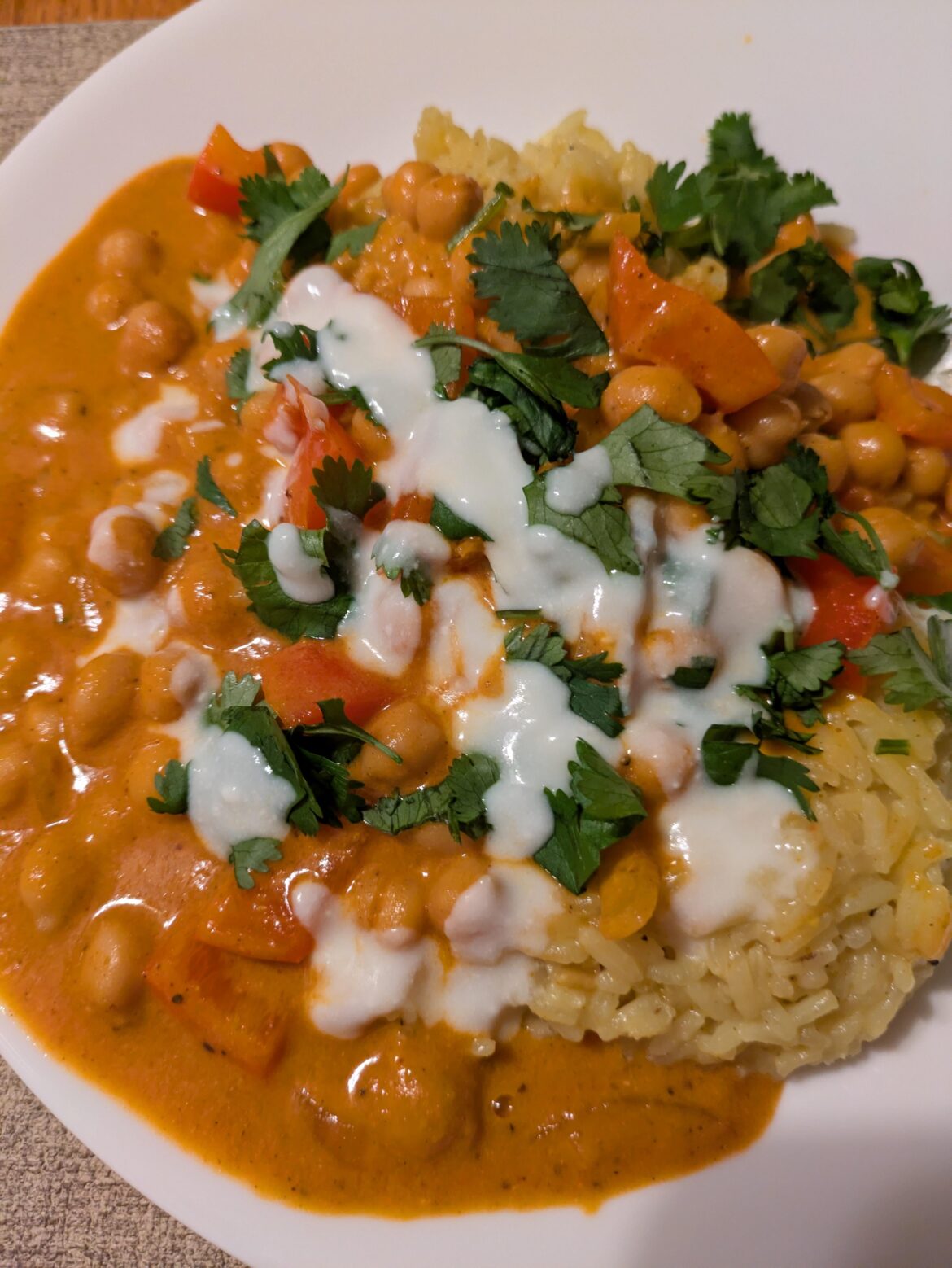 Coconut chickpea curry