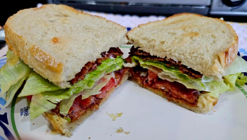 BLT with Honeycup mustard and Hellman's mayonnaise