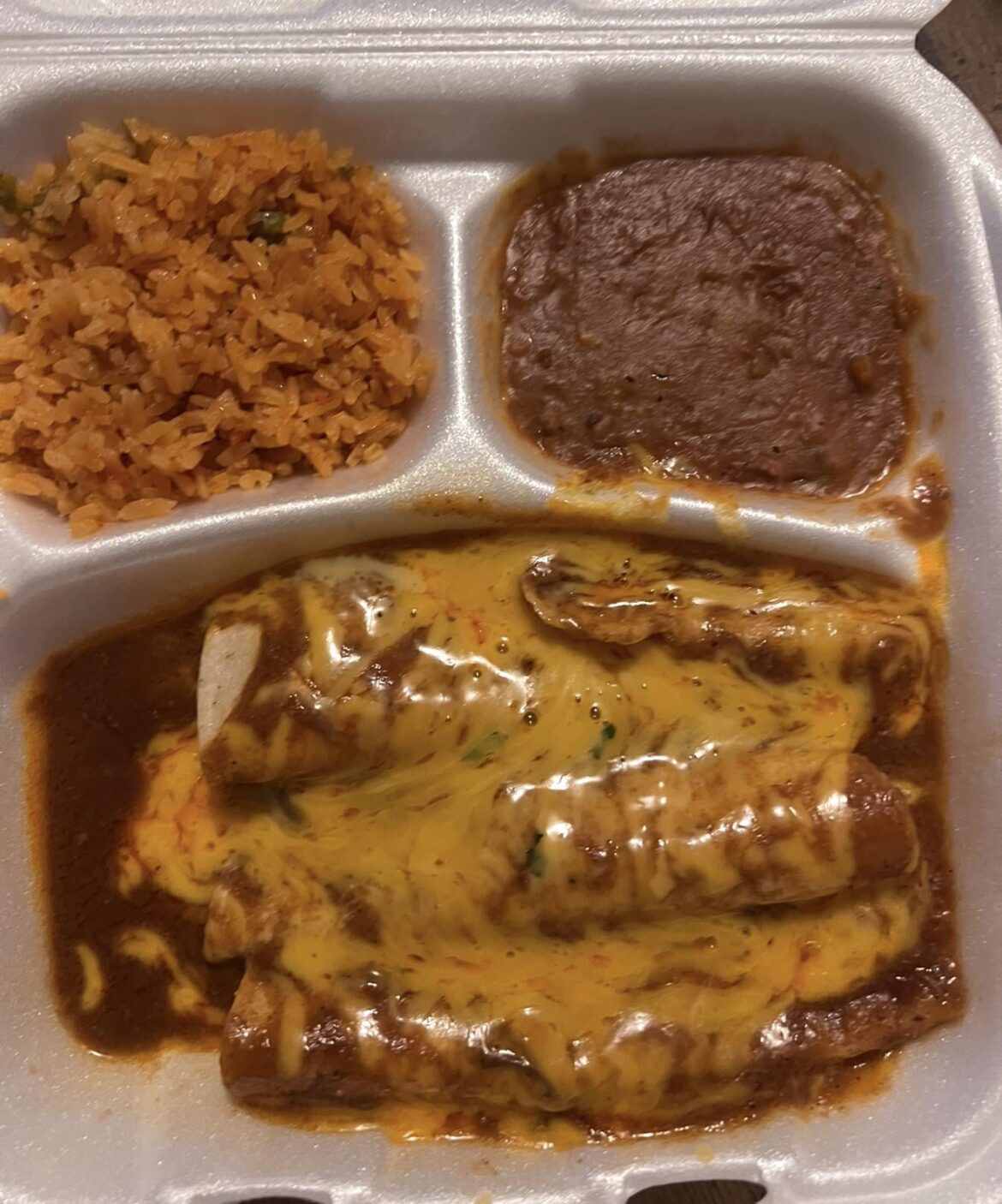 [i ate] Tex-Mex enchiladas with cheese