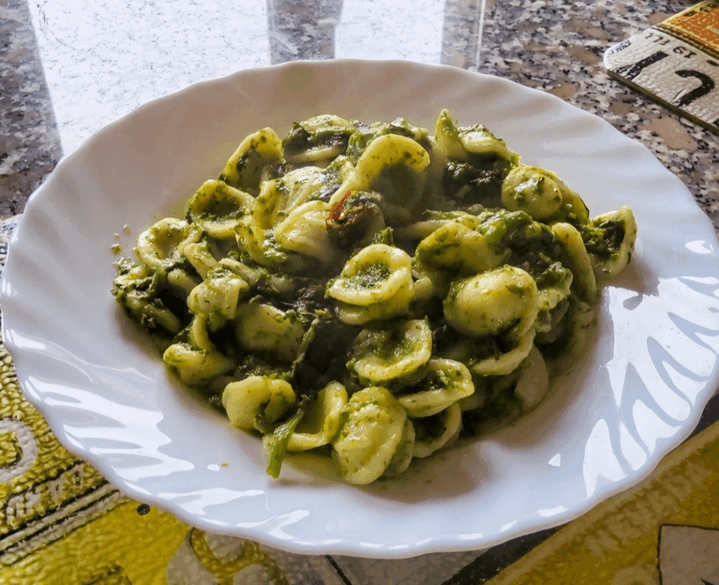 Orecchiette with turnip tops