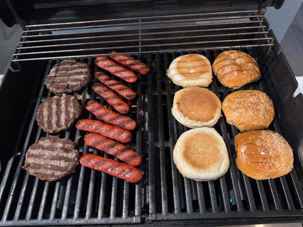 Burger with sausage for Sunday dinner