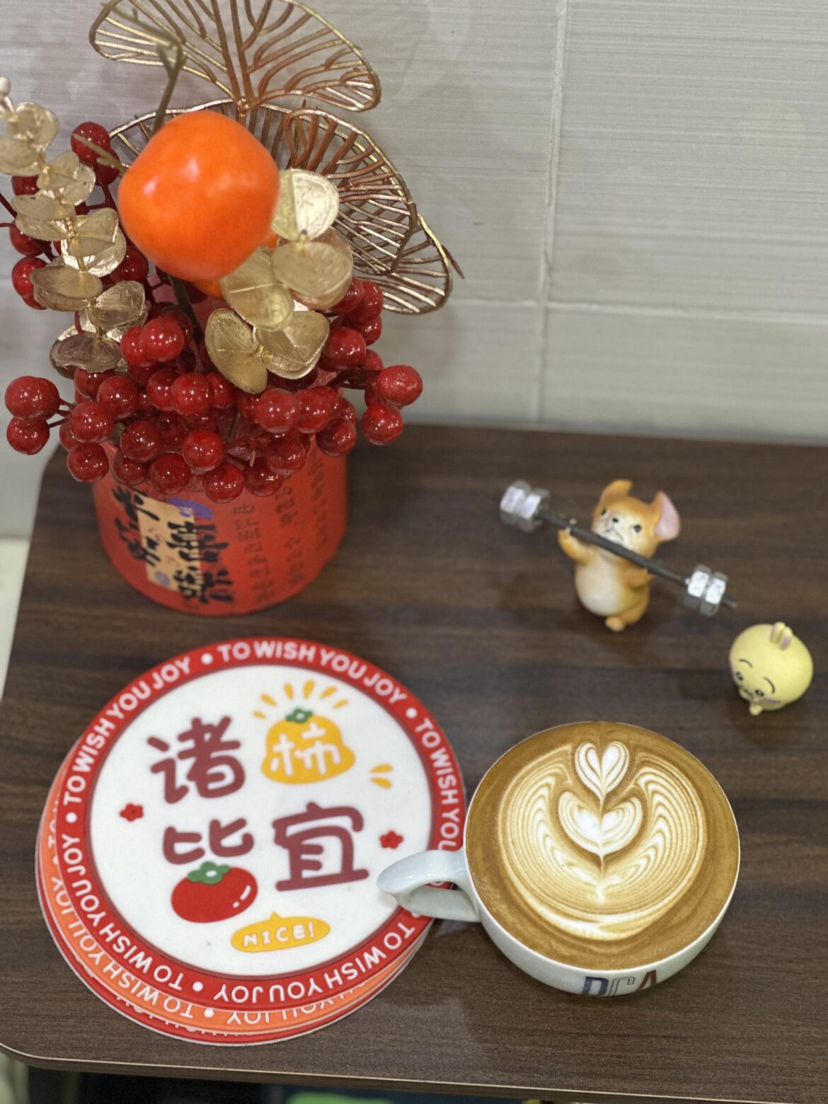 Winged Tulip Latte Art with a Touch of Good Fortune and Small Joys