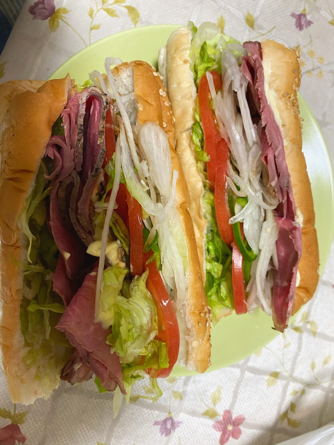 Roast beef sandwiches at home