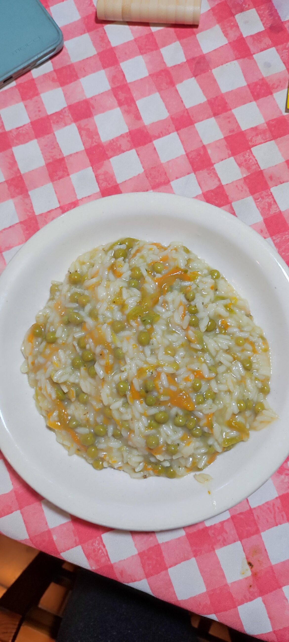 risotto with courgette flowers and peas
