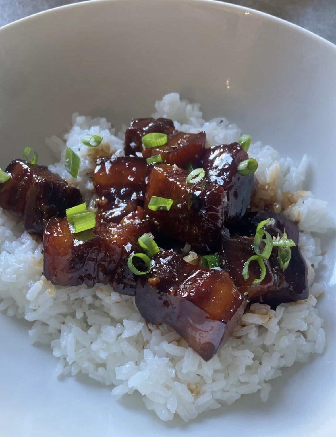 Sticky pork with rice