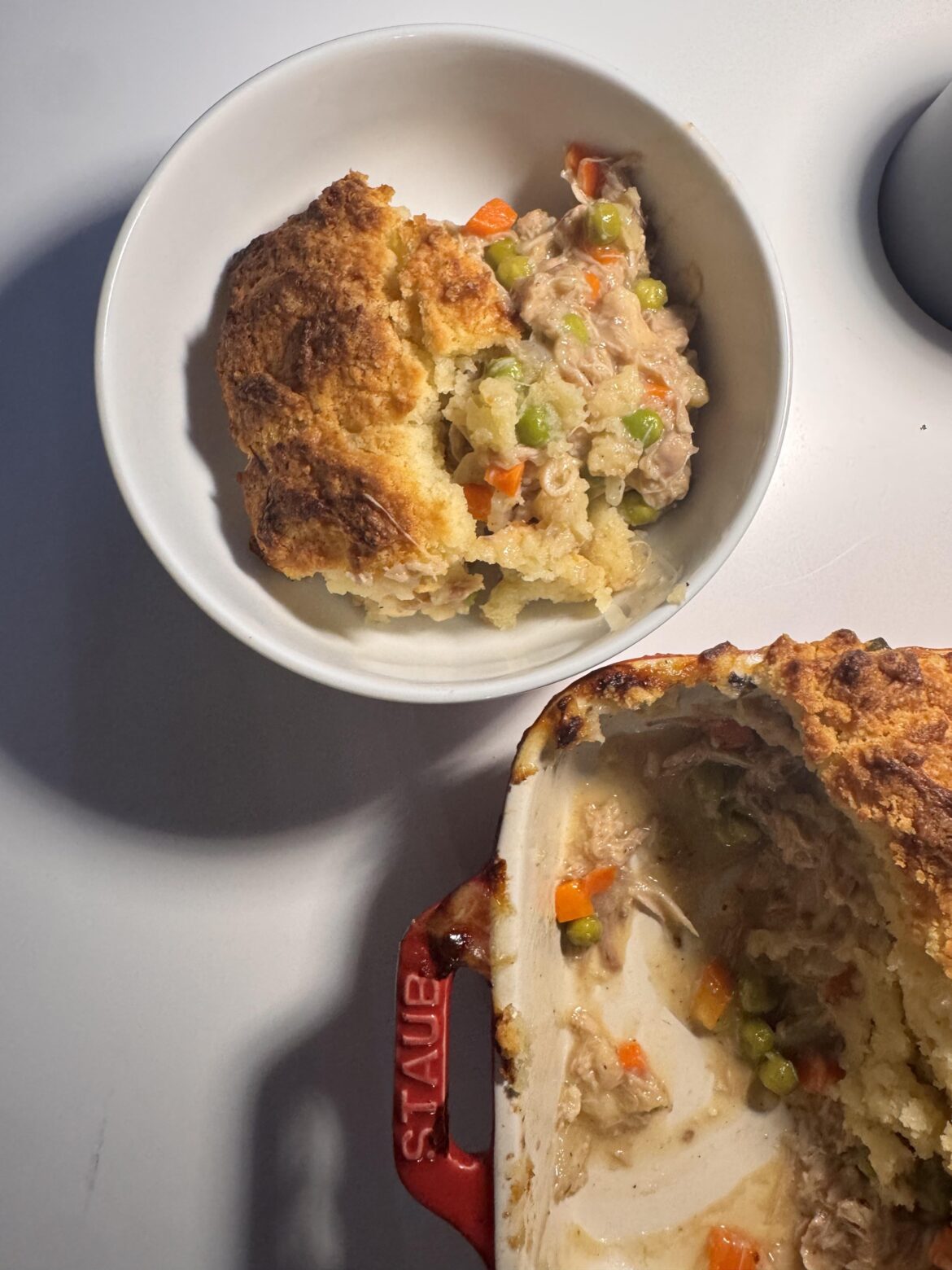 Dinner tonight. Love the biscuit in this.