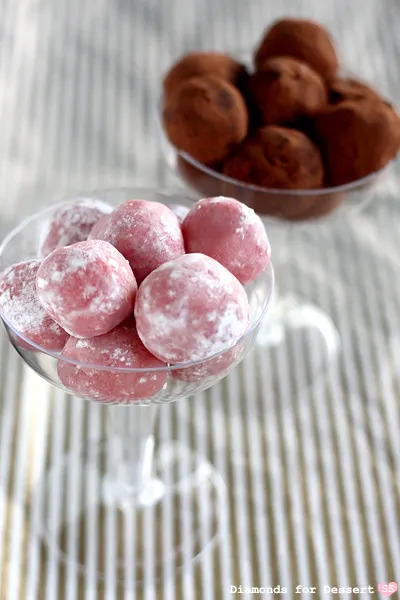 Strawberry & champagne truffles