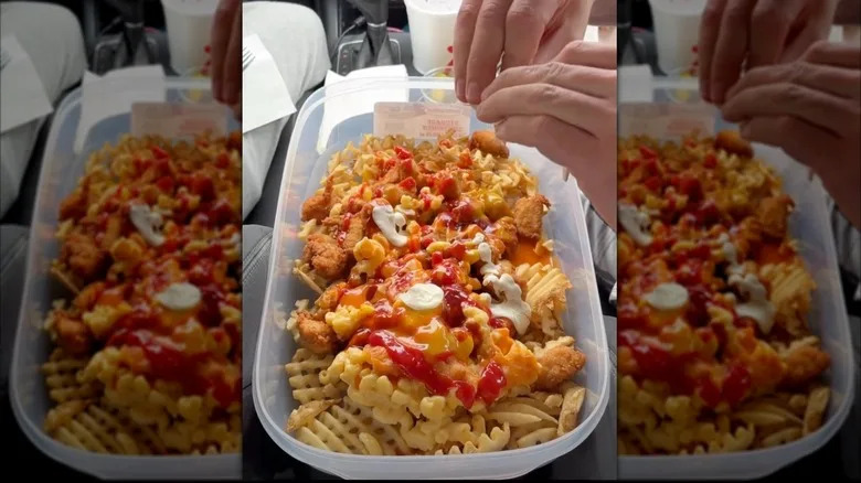 Viral Chick-fil-A bowl being mixed in tub