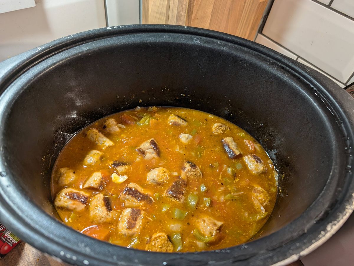 Nonna's Sunday Gravy in slow cooker