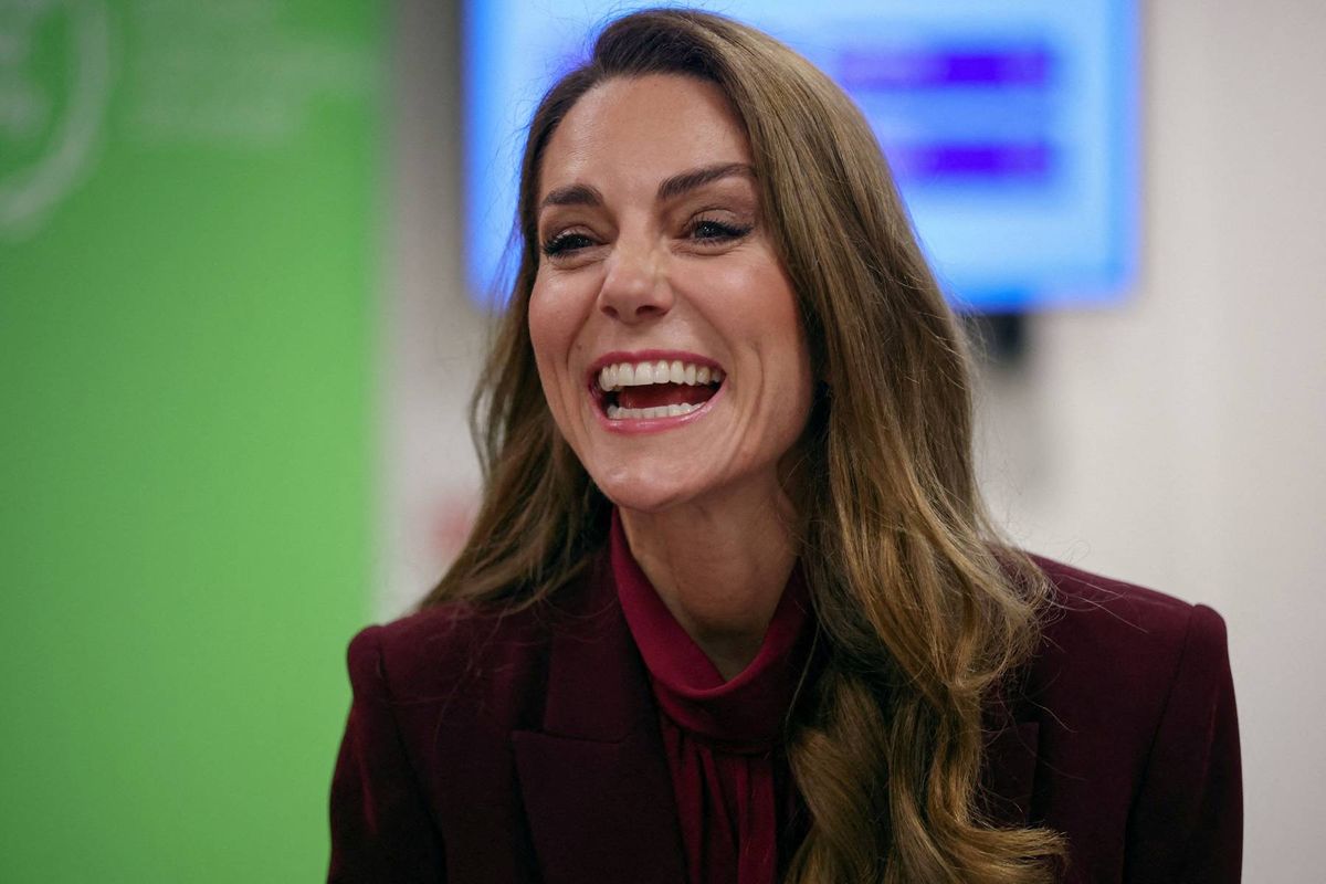 Britain's Catherine, Princess of Wales reacts as she meets healthcare staff during a visit to Charing Cross Hospital in west London on January 8, 2026, to highlight the work of NHS staff and volunteers. (Photo by Isabel Infantes / POOL / AFP via Getty Images)