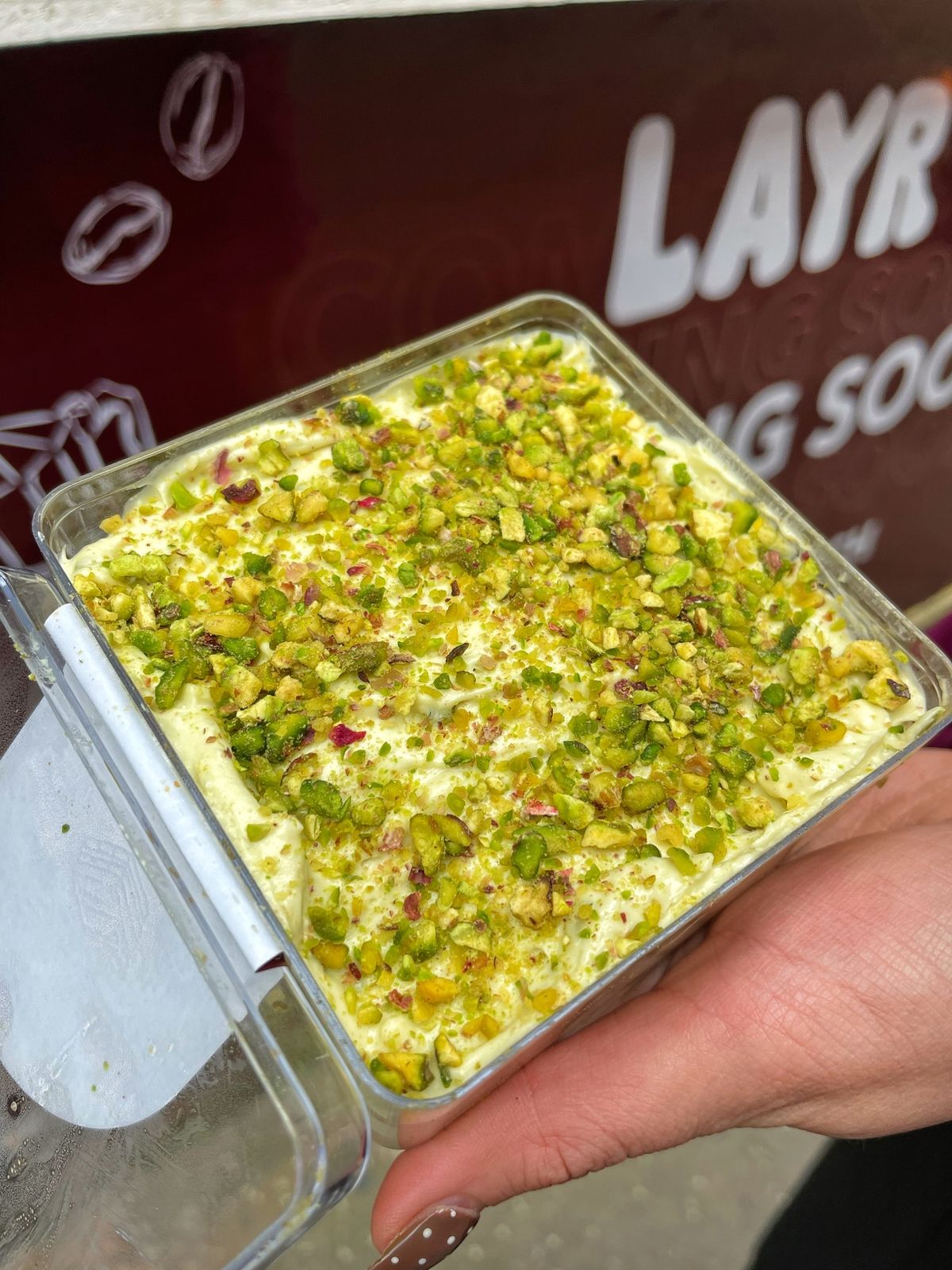 Flavours include classic, matcha and pistachio 