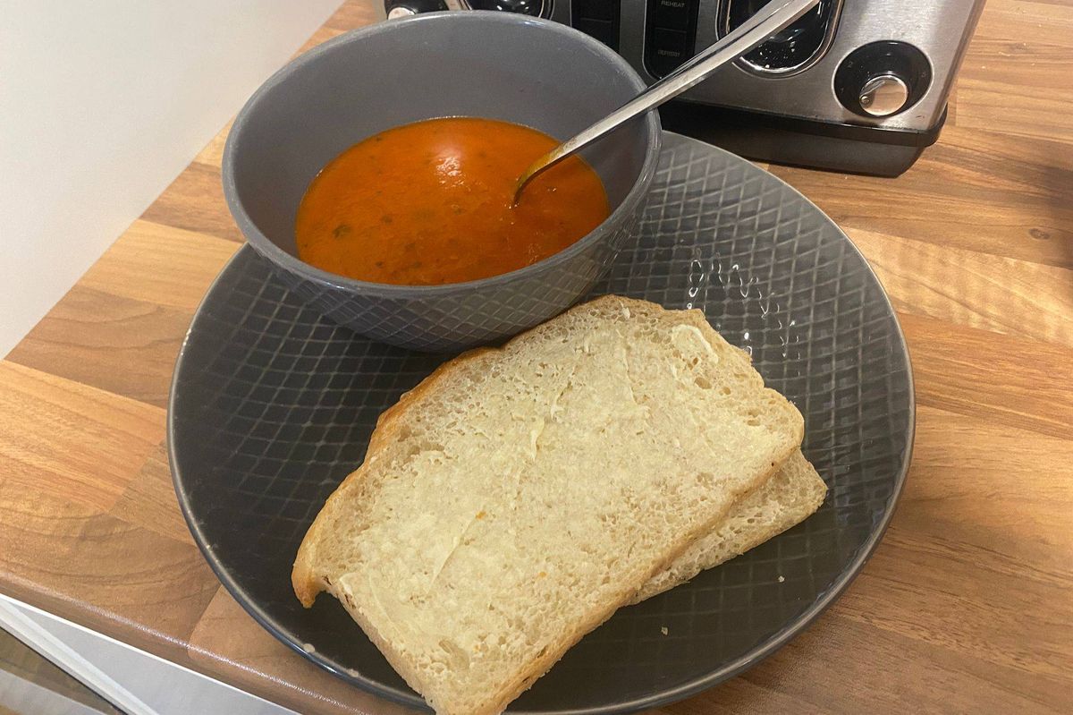 The soup was delicious - paired with some crusty buttered bread