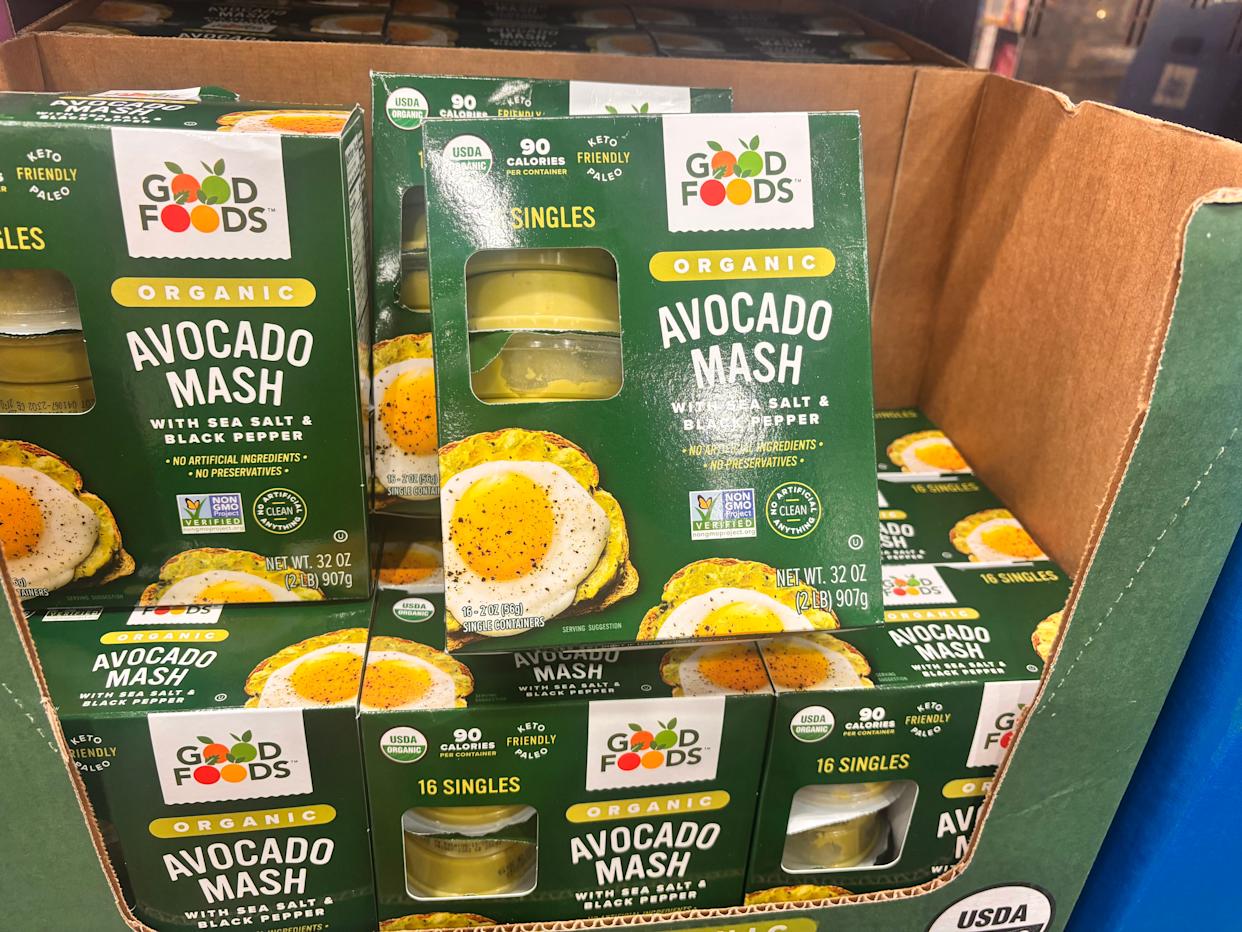 Good Foods avocado mash in boxes at Costco