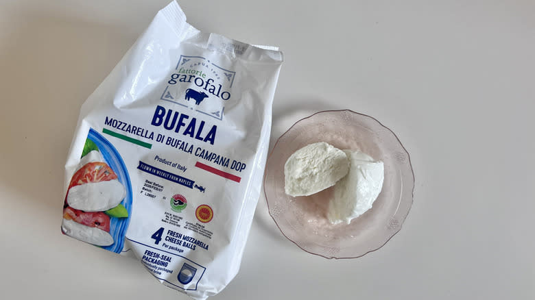 Fattorie Garafalo mozzarella di bufala campana on a plate