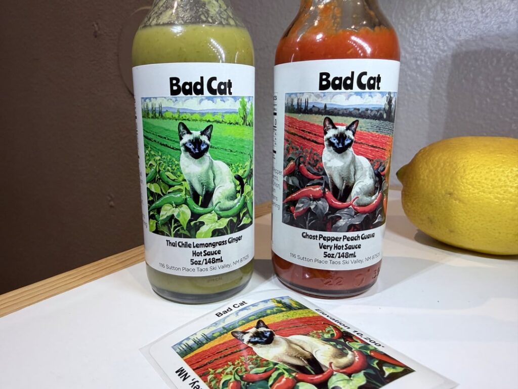 Some fermented hot sauces from New Mexico. Red one is a real zinger
