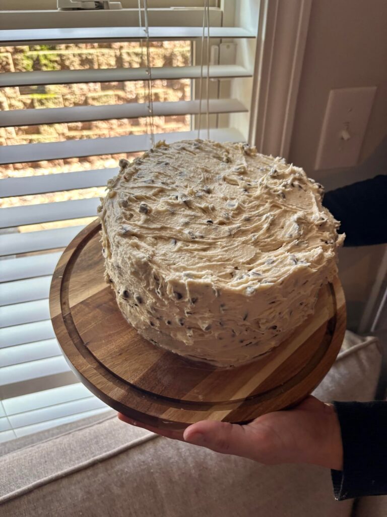 First cake ever for my birthday - Chocolate Chip Cookie dough cake