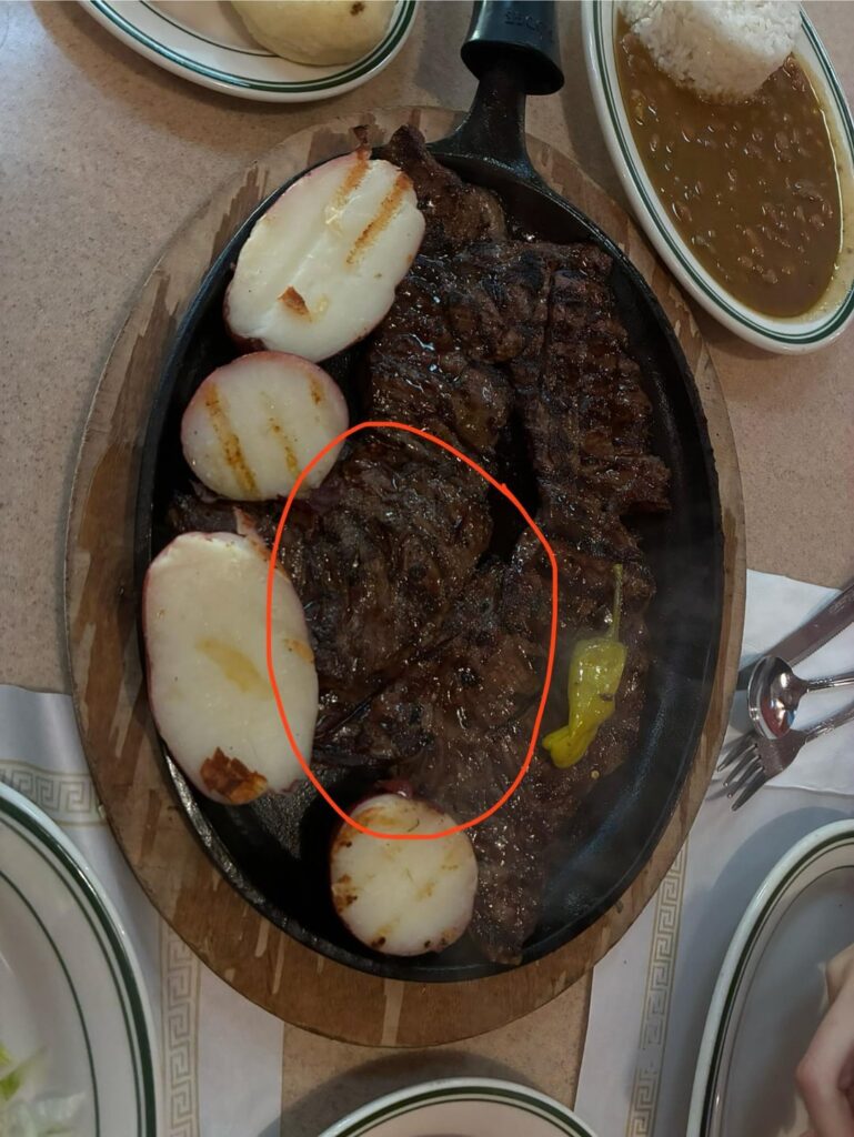 calories in this skirt steak meal?