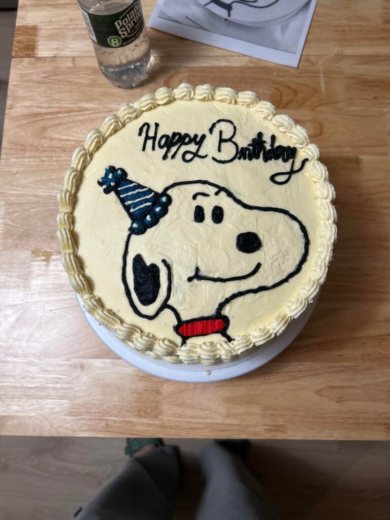 First two layer birthday cake