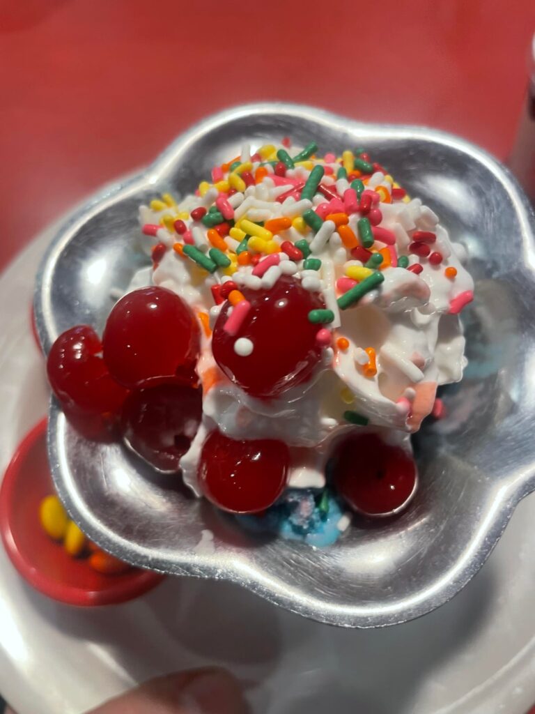 ICE Cream dish with sprinkles