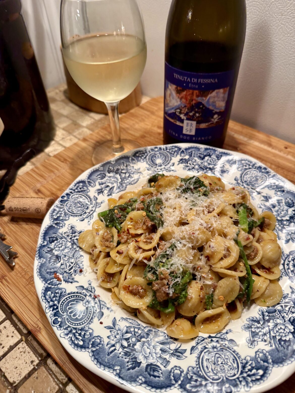 Spicy Orecchiette with Sausage & Rapini