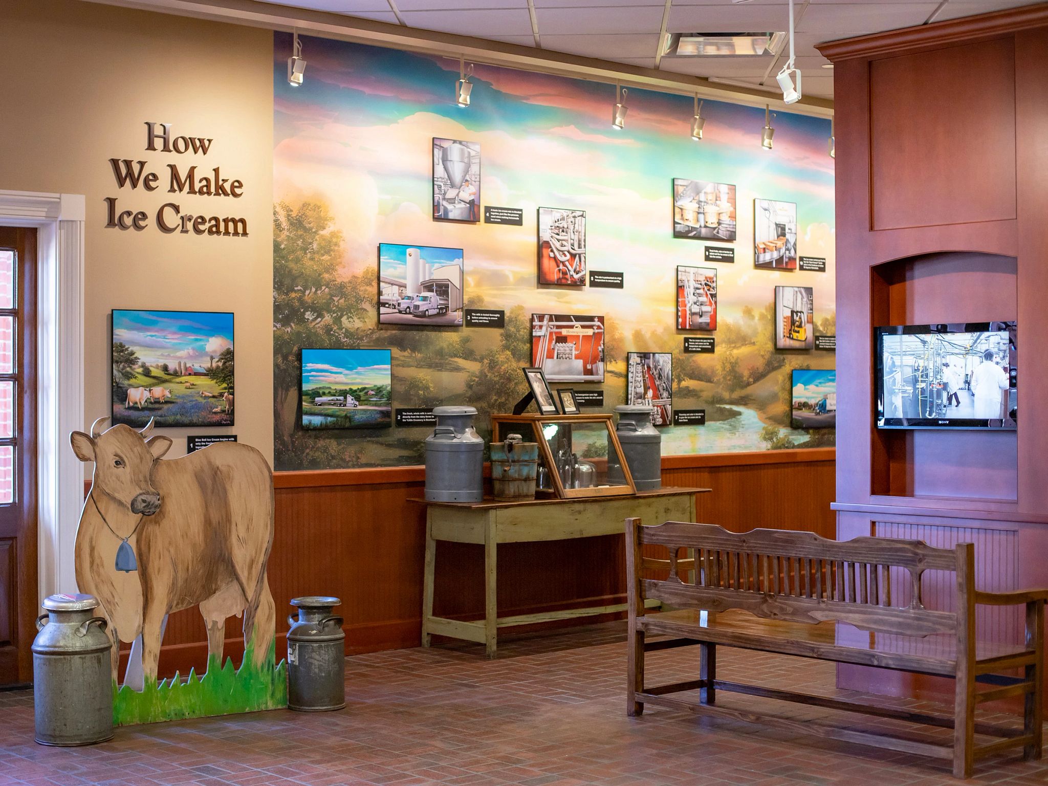 the interior of a creamery factory