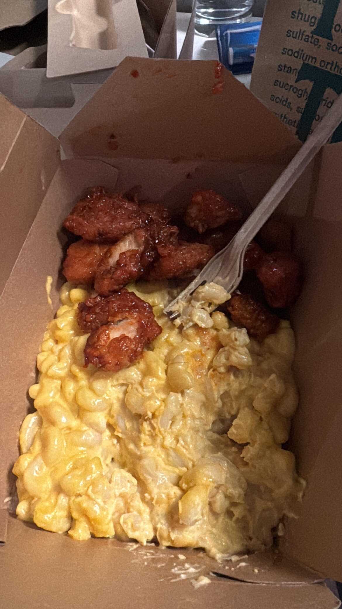 Sweet chili chicken Mac & cheese from Whole Foods