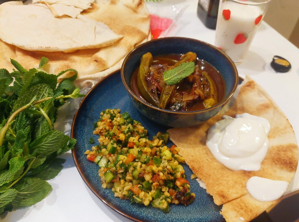 Lamb Bamia and Tabbouleh (Levant)