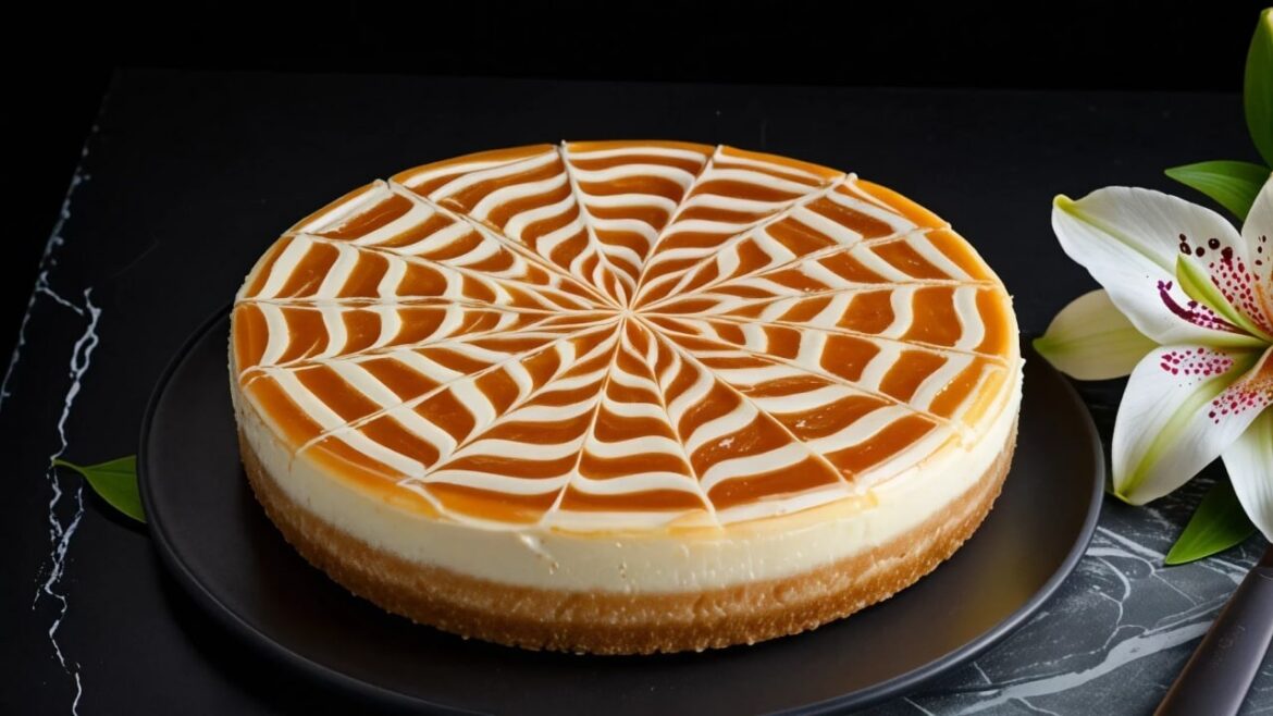 Legendary Turkish Milk Pie! Homemade Sütlaç with caramel spiderweb