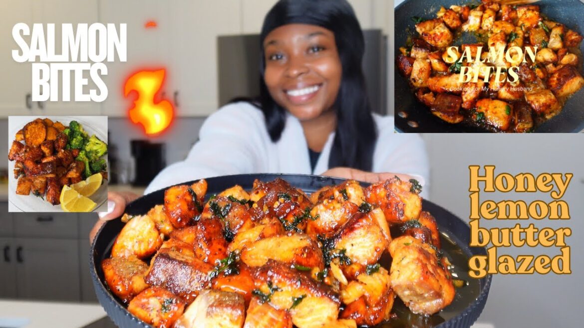 Honey Butter Lemon Glazed Salmon Bites for Dinner! Cooking For My Hungry Husband.. Episode 44