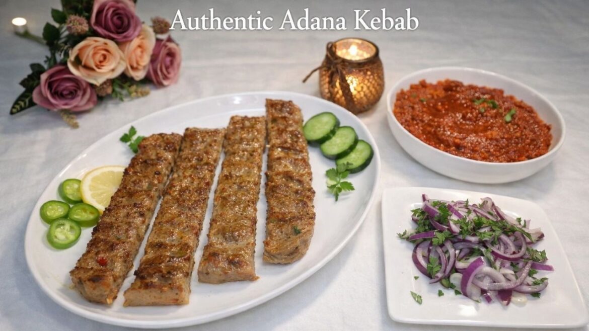 Authentic Adana Kebab with Ezme & Sumac Onion Salad | Easy Homemade Recipe
