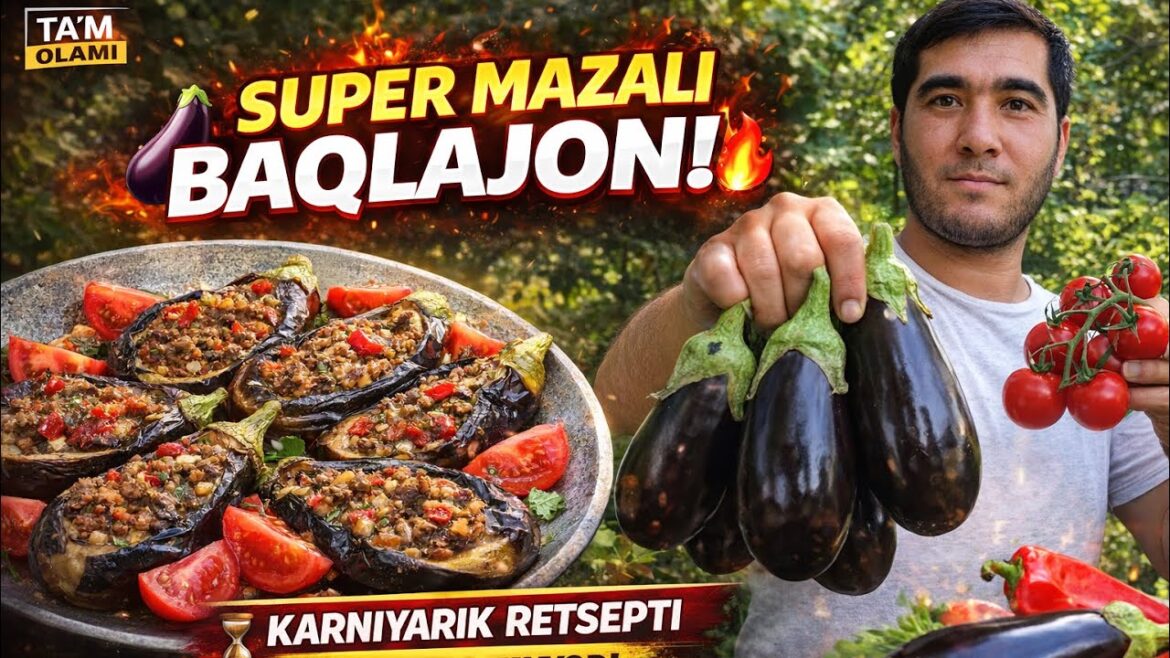 Best Eggplant Dish EVER - Turkish Stuffed Eggplant KARNIYARIK, Badımcan Qarnıyarıq Hazırladıq