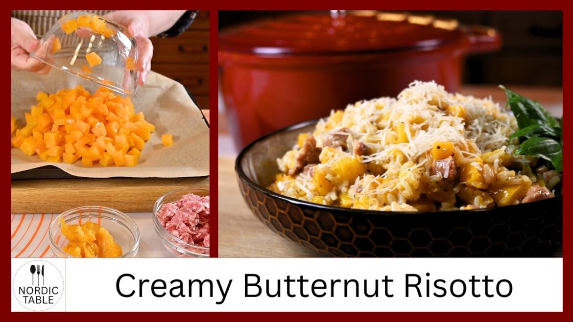 Crafting CREAMY BUTTERNUT RISOTTO with Italian sausage and sage for chilly days/ Nordic Table